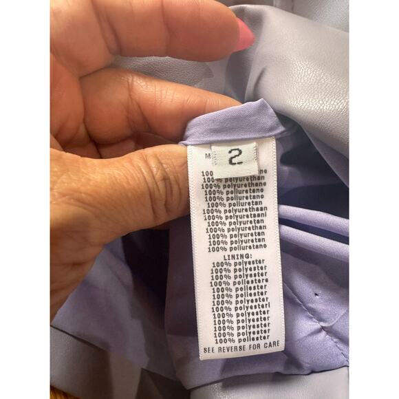 ANKVAS periwinkle cherry faux leather mini skirt size 2 / XS - Picture 9 of 13